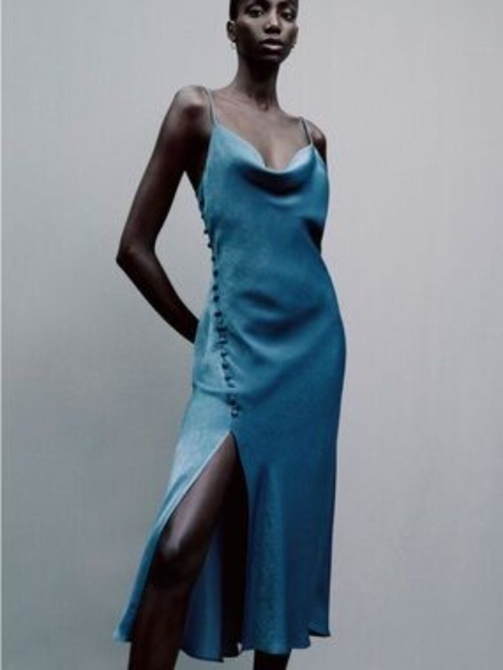 Zara  teal slip dress size M NWT